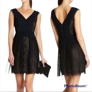 BCBGMaxazria Aegle black tulle lace mini dress